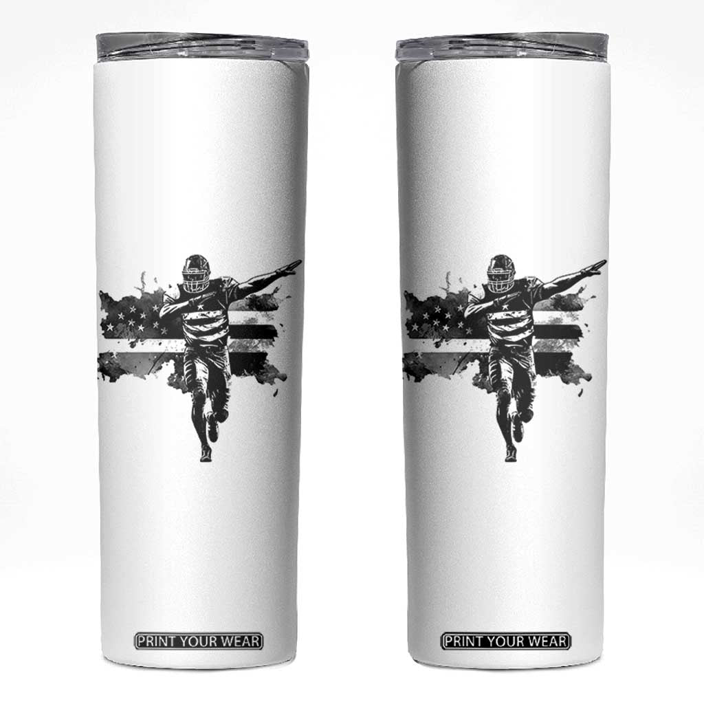 Patriotic Football Dab Skinny Tumbler American Flag Sports Fan Gift TS12 White Print Your Wear