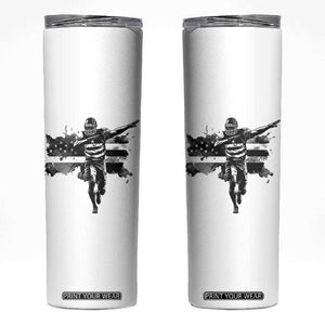 Patriotic Football Dab Skinny Tumbler American Flag Sports Fan Gift TS12 White Print Your Wear