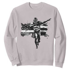 Patriotic Football Dab Sweatshirt American Flag Sports Fan Gift TS12 Ice Gray Print Your Wear