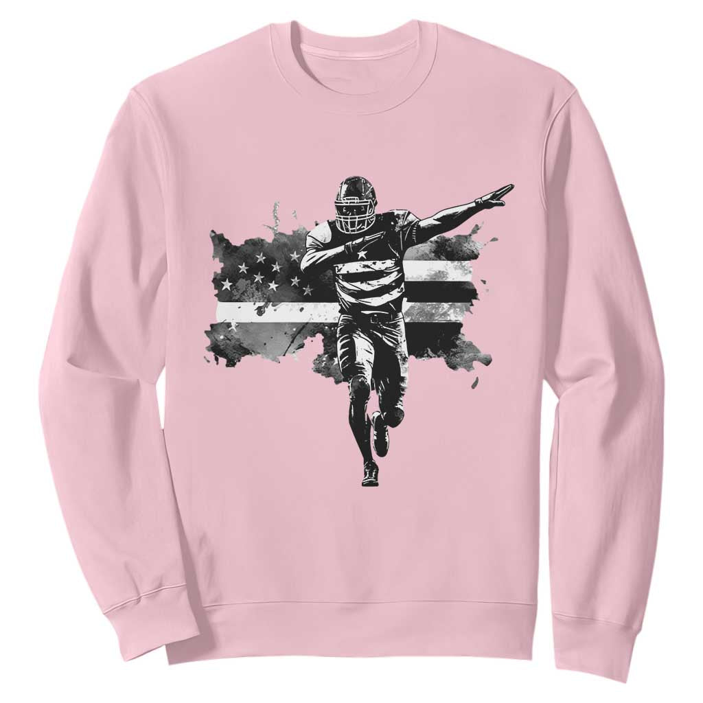 Patriotic Football Dab Sweatshirt American Flag Sports Fan Gift TS12 Light Pink Print Your Wear