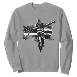 Patriotic Football Dab Sweatshirt American Flag Sports Fan Gift TS12 Sport Gray Print Your Wear