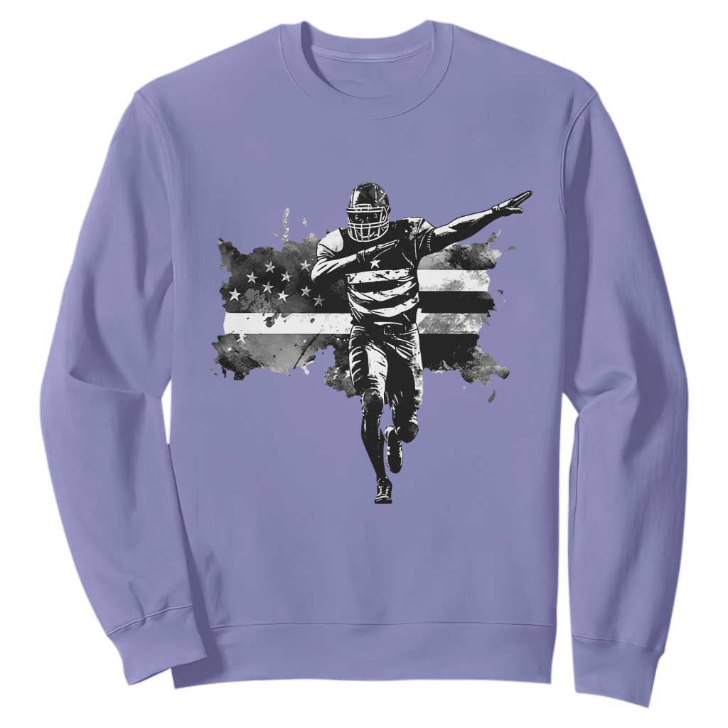 Patriotic Football Dab Sweatshirt American Flag Sports Fan Gift TS12 Violet Print Your Wear