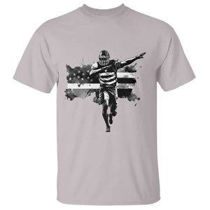 Patriotic Football Dab T Shirt American Flag Sports Fan Gift TS12 Ice Gray Print Your Wear