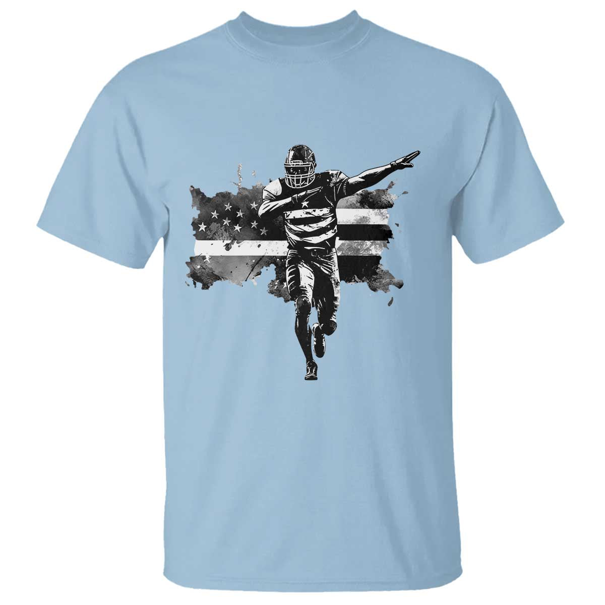 Patriotic Football Dab T Shirt American Flag Sports Fan Gift TS12 Light Blue Print Your Wear
