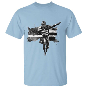 Patriotic Football Dab T Shirt American Flag Sports Fan Gift TS12 Light Blue Print Your Wear