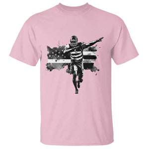 Patriotic Football Dab T Shirt American Flag Sports Fan Gift TS12 Light Pink Print Your Wear