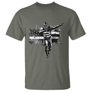 Patriotic Football Dab T Shirt American Flag Sports Fan Gift TS12 Military Green Print Your Wear