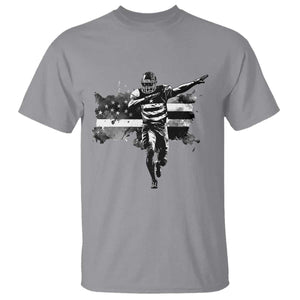Patriotic Football Dab T Shirt American Flag Sports Fan Gift TS12 Sport Gray Print Your Wear
