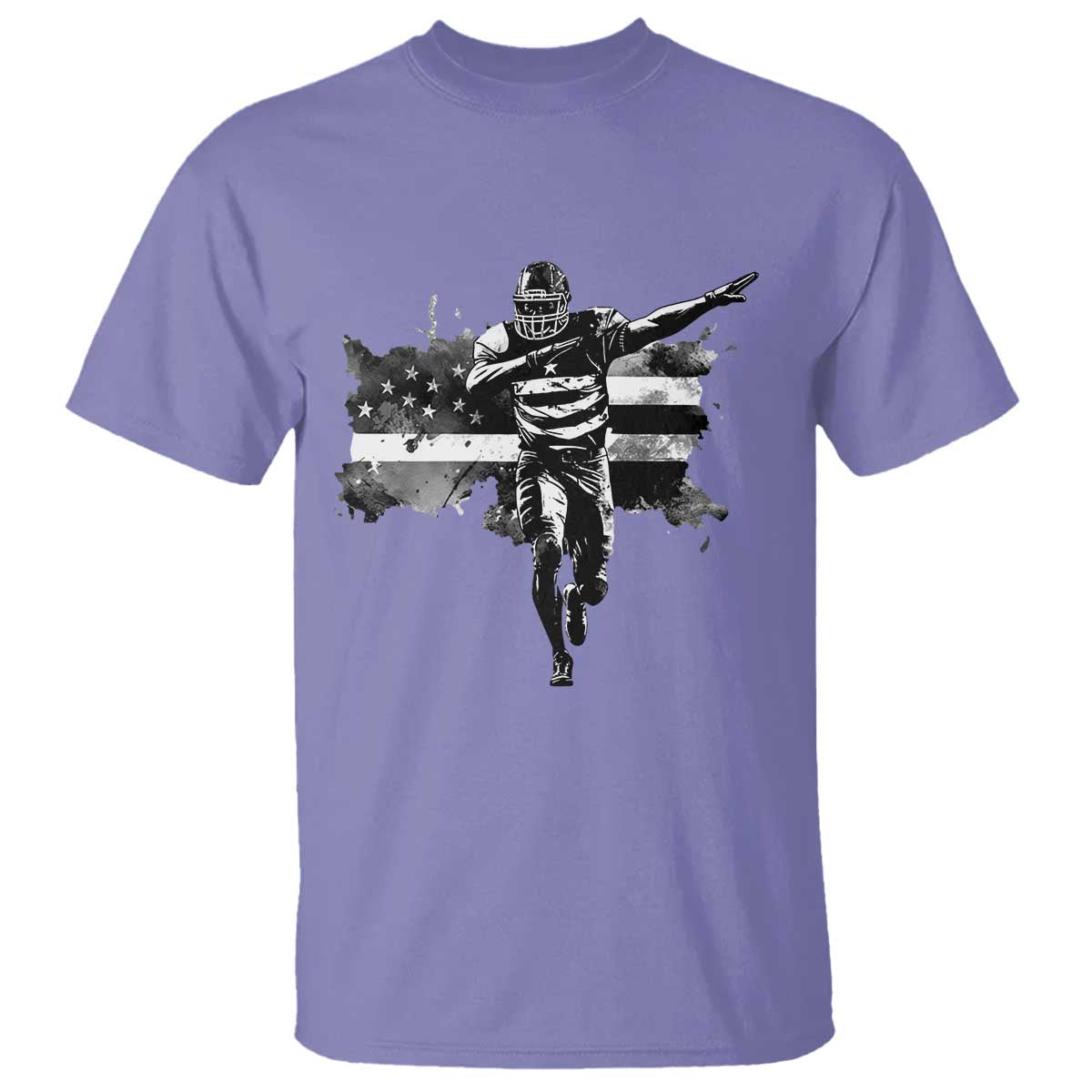 Patriotic Football Dab T Shirt American Flag Sports Fan Gift TS12 Violet Print Your Wear