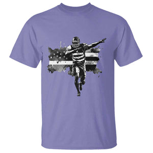 Patriotic Football Dab T Shirt American Flag Sports Fan Gift TS12 Violet Print Your Wear