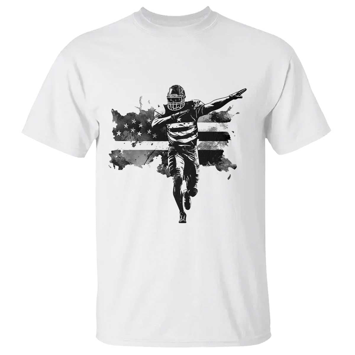 Patriotic Football Dab T Shirt American Flag Sports Fan Gift TS12 White Print Your Wear