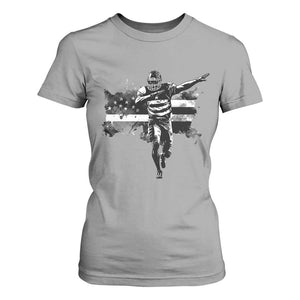 Patriotic Football Dab T Shirt For Women American Flag Sports Fan Gift TS12 Sport Gray Print Your Wear