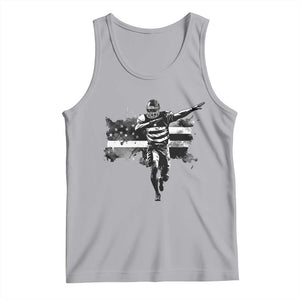 Patriotic Football Dab Tank Top American Flag Sports Fan Gift TS12 Athletic Heather Print Your Wear