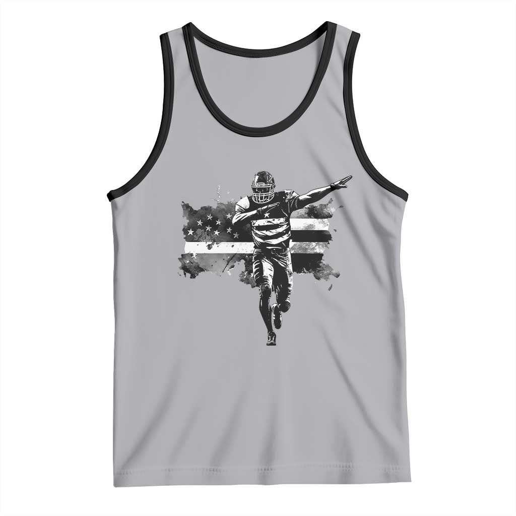 Patriotic Football Dab Tank Top American Flag Sports Fan Gift TS12 Athletic Heather Black Print Your Wear