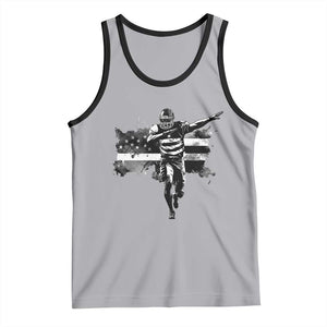 Patriotic Football Dab Tank Top American Flag Sports Fan Gift TS12 Athletic Heather Black Print Your Wear