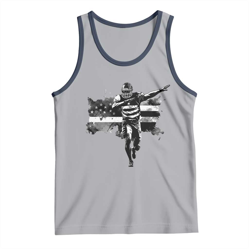 Patriotic Football Dab Tank Top American Flag Sports Fan Gift TS12 Athletic Heather Navy Print Your Wear