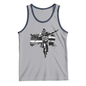 Patriotic Football Dab Tank Top American Flag Sports Fan Gift TS12 Athletic Heather Navy Print Your Wear