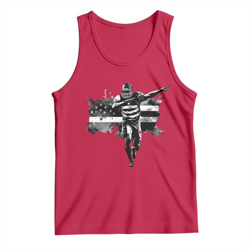Patriotic Football Dab Tank Top American Flag Sports Fan Gift TS12 Red Print Your Wear