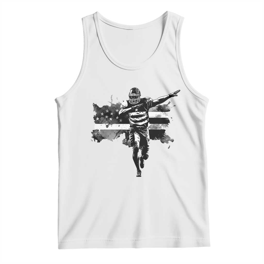 Patriotic Football Dab Tank Top American Flag Sports Fan Gift TS12 White Print Your Wear