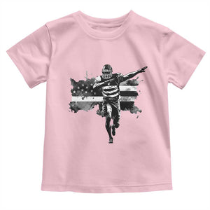 Patriotic Football Dab Toddler T Shirt American Flag Sports Fan Gift TS12 Light Pink Print Your Wear