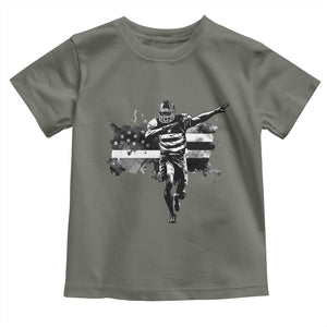 Patriotic Football Dab Toddler T Shirt American Flag Sports Fan Gift TS12 Military Green Print Your Wear
