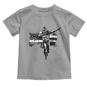 Patriotic Football Dab Toddler T Shirt American Flag Sports Fan Gift TS12 Sport Gray Print Your Wear