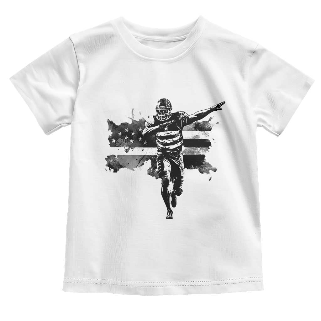 Patriotic Football Dab Toddler T Shirt American Flag Sports Fan Gift TS12 White Print Your Wear