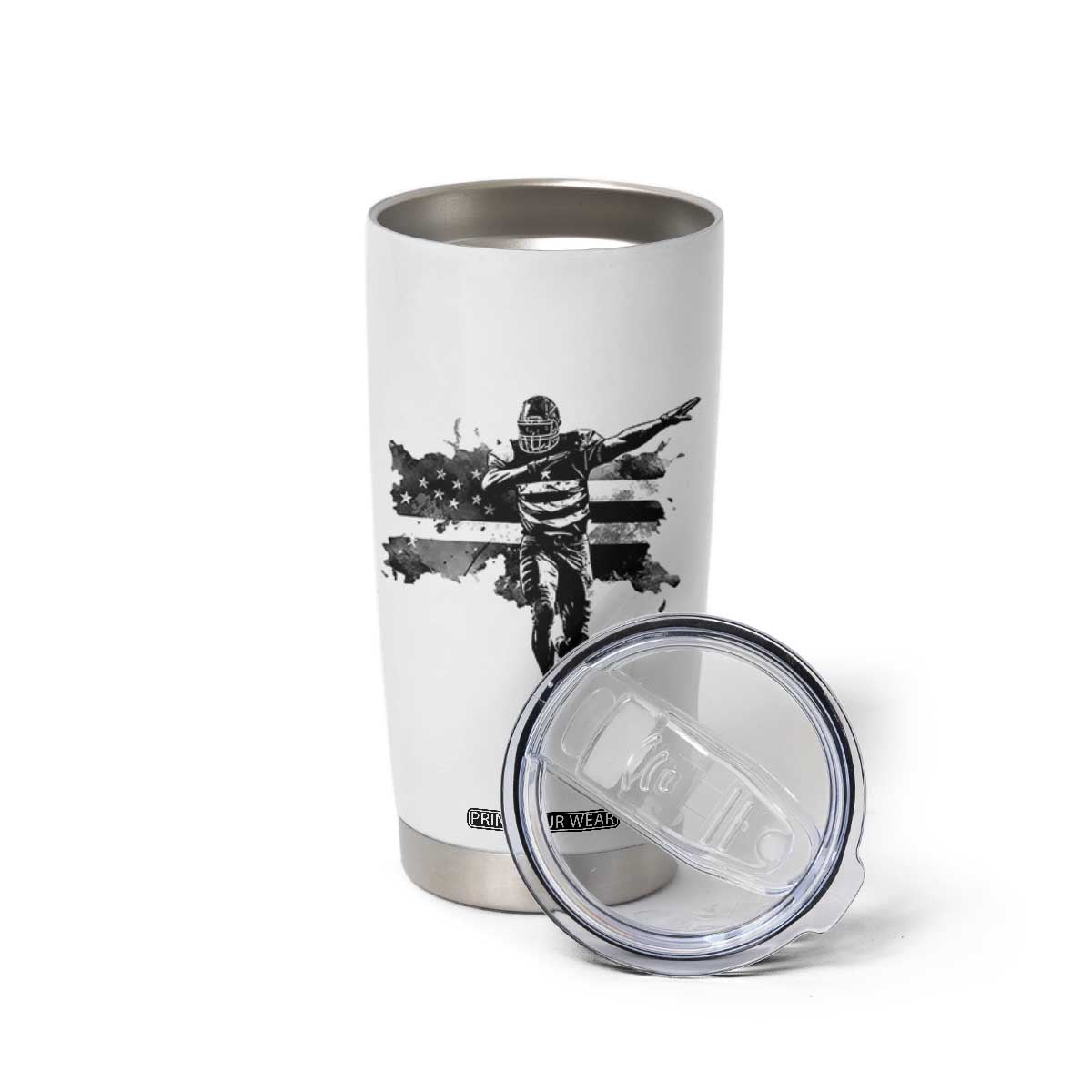 Patriotic Football Dab Tumbler Cup American Flag Sports Fan Gift TS12 Print Your Wear