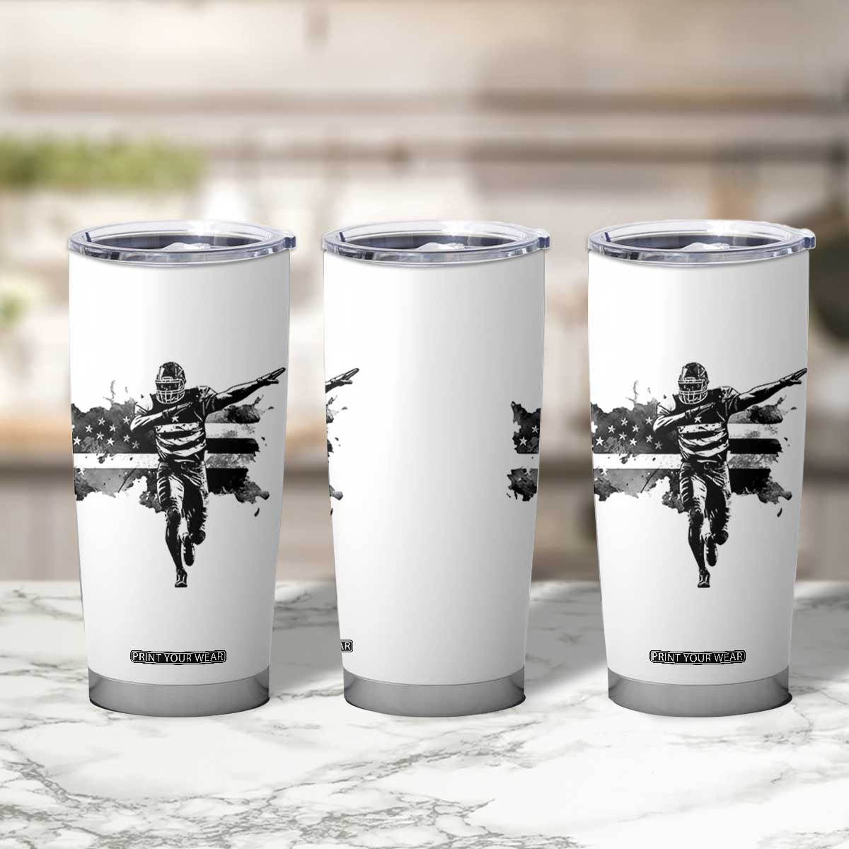 Patriotic Football Dab Tumbler Cup American Flag Sports Fan Gift TS12 Print Your Wear