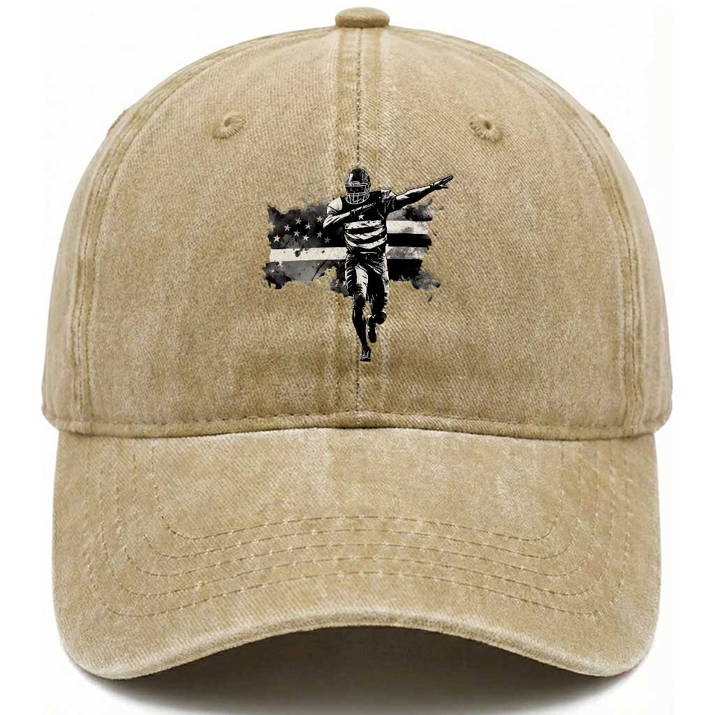 Patriotic Football Dab Washed Cotton Baseball Cap American Flag Sports Fan Gift TS12 Print Your Wear