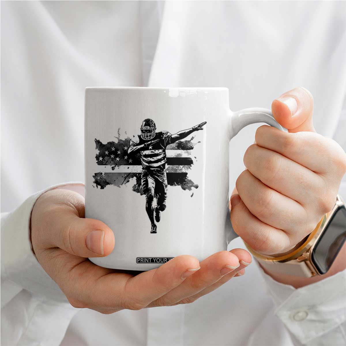 Patriotic Football Dab Coffee Mug American Flag Sports Fan Gift TS12 Print Your Wear