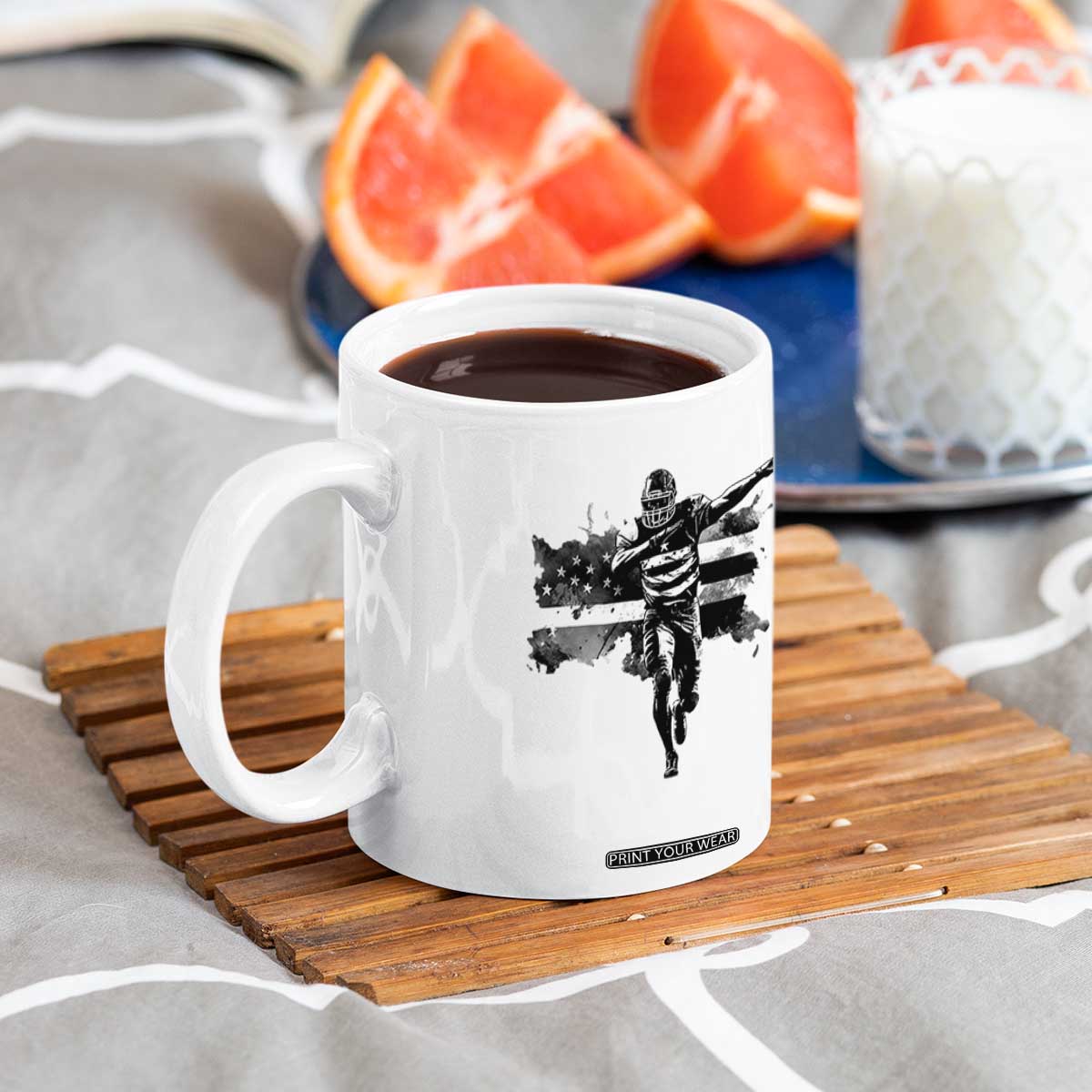 Patriotic Football Dab Coffee Mug American Flag Sports Fan Gift TS12 Print Your Wear
