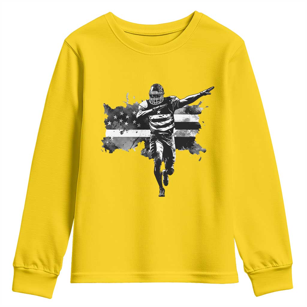 Patriotic Football Dab Youth Sweatshirt American Flag Sports Fan Gift TS12 Daisy Print Your Wear