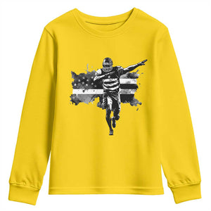 Patriotic Football Dab Youth Sweatshirt American Flag Sports Fan Gift TS12 Daisy Print Your Wear