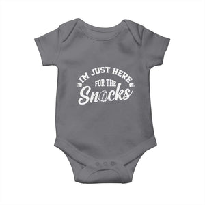 Funny Football Lover Baby Onesie Im Just Here For The Snacks TS12 Charcoal Print Your Wear