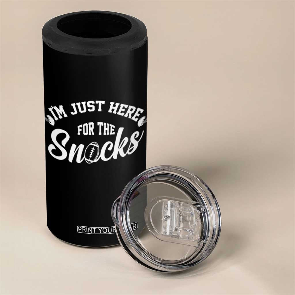Funny Football Lover 4 in 1 Can Cooler Tumbler Im Just Here For The Snacks TS12 Print Your Wear