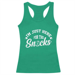 Funny Football Lover Racerback Tank Top Im Just Here For The Snacks - Print Your Wear