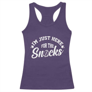 Funny Football Lover Racerback Tank Top Im Just Here For The Snacks - Print Your Wear