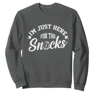 Funny Football Lover Sweatshirt Im Just Here For The Snacks - Print Your Wear