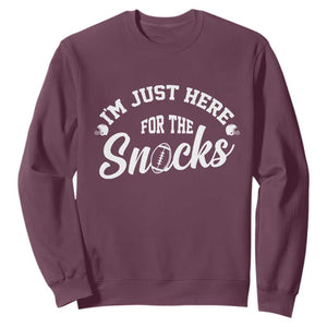 Funny Football Lover Sweatshirt Im Just Here For The Snacks - Print Your Wear