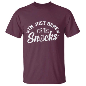Funny Football Lover T Shirt Im Just Here For The Snacks TS12 Maroon Print Your Wear