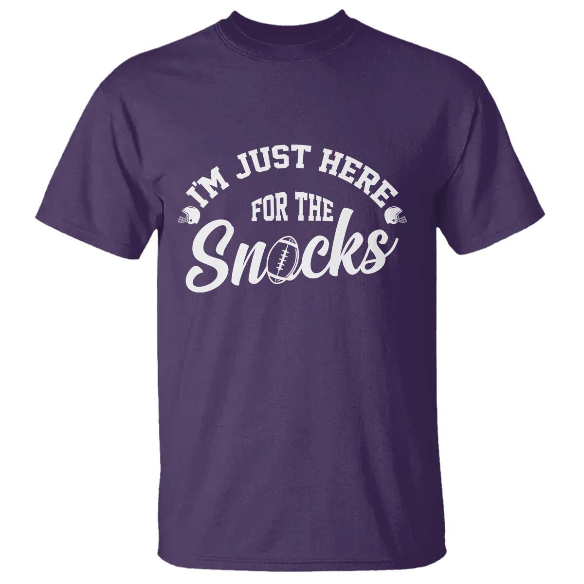 Funny Football Lover T Shirt Im Just Here For The Snacks TS12 Purple Print Your Wear