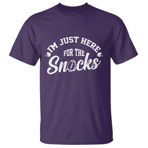 Funny Football Lover T Shirt Im Just Here For The Snacks TS12 Purple Print Your Wear