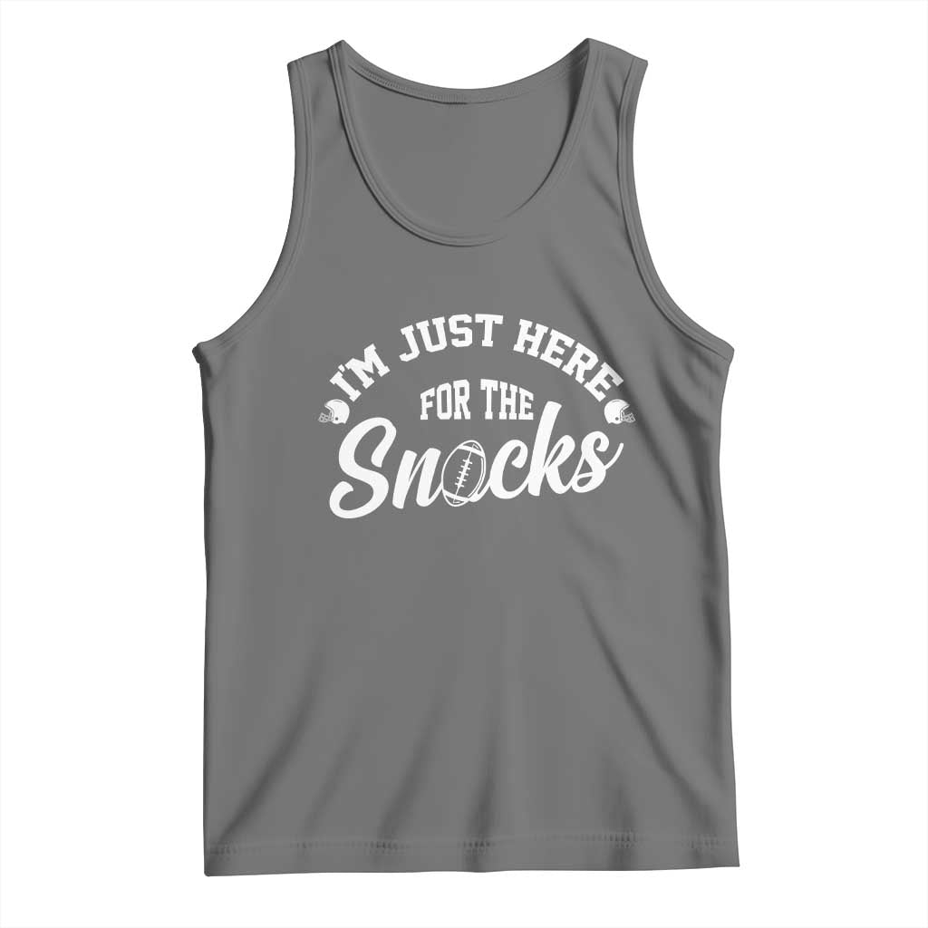 Funny Football Lover Tank Top Im Just Here For The Snacks TS12 Black Heather Print Your Wear