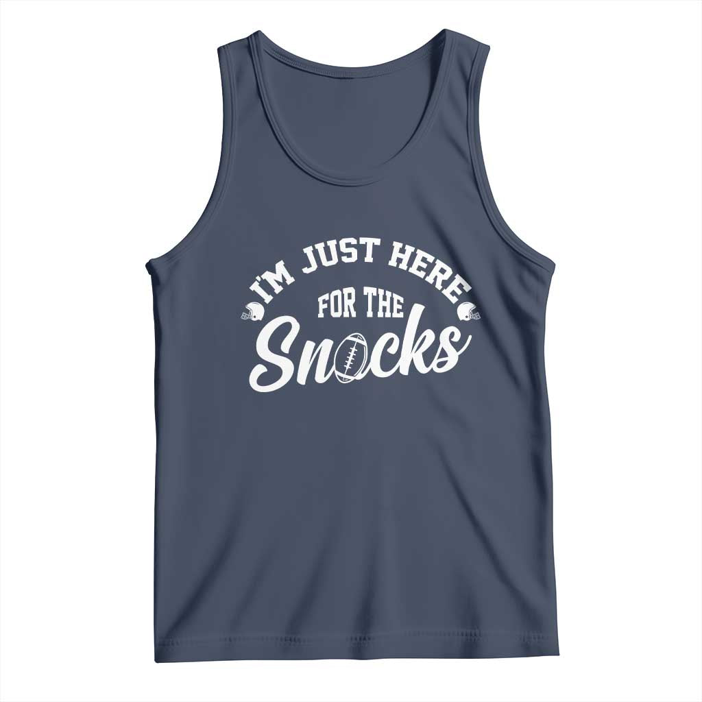 Funny Football Lover Tank Top Im Just Here For The Snacks TS12 Navy Print Your Wear