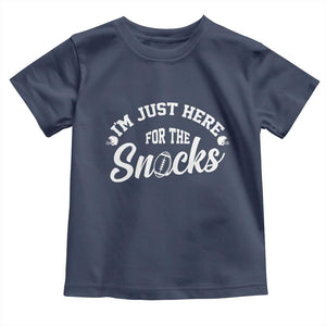 Funny Football Lover Toddler T Shirt Im Just Here For The Snacks TS12 Navy Print Your Wear