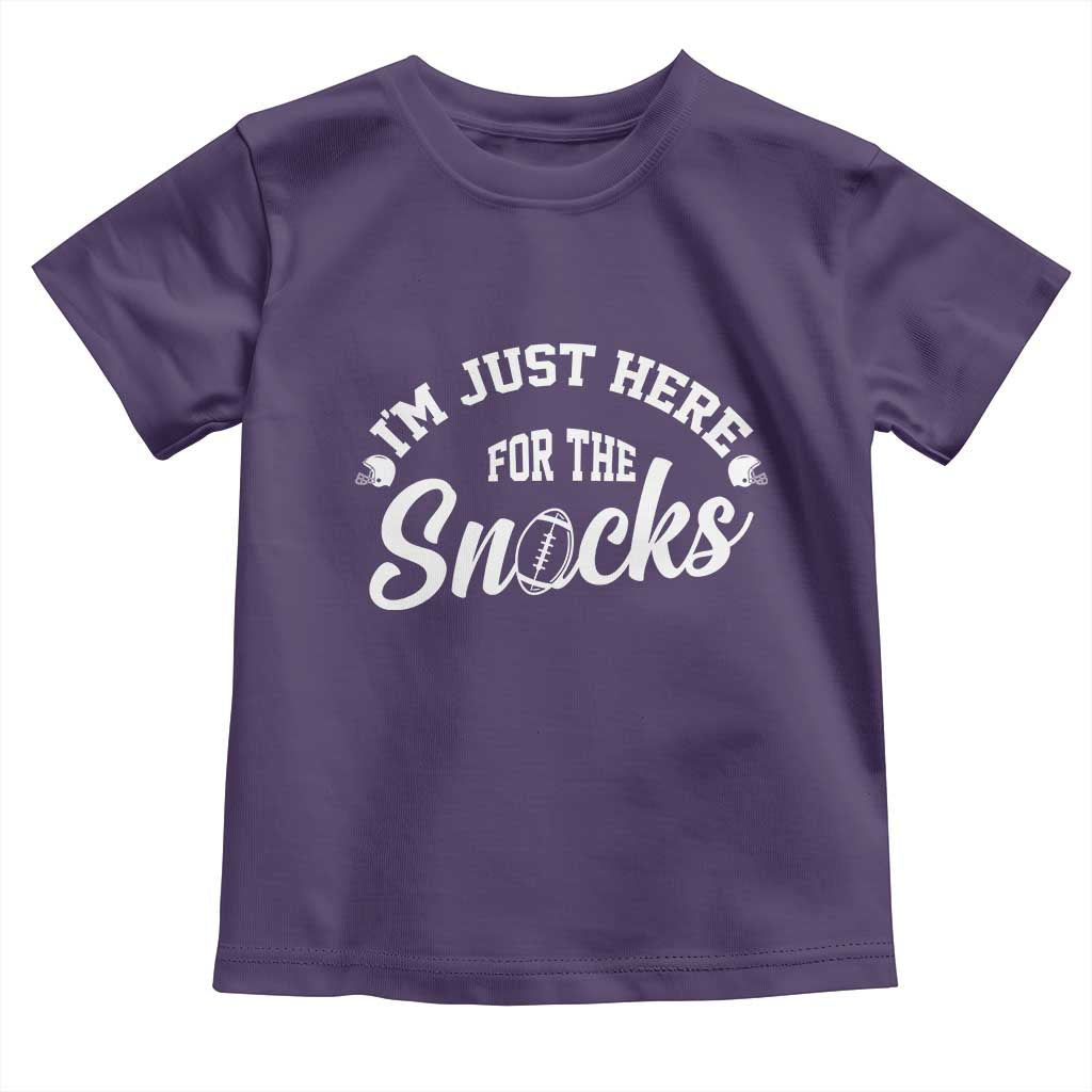 Funny Football Lover Toddler T Shirt Im Just Here For The Snacks TS12 Purple Print Your Wear