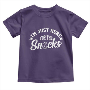 Funny Football Lover Toddler T Shirt Im Just Here For The Snacks TS12 Purple Print Your Wear