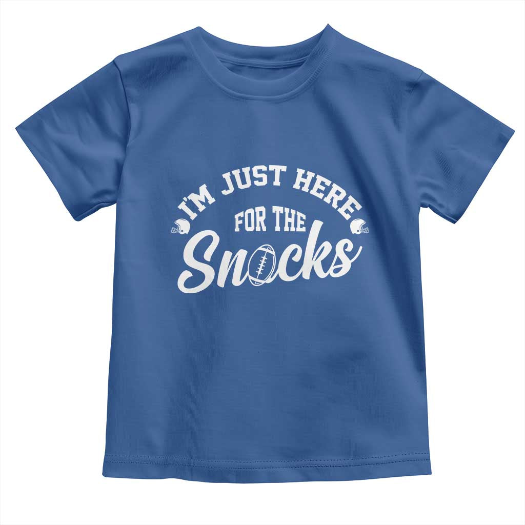 Funny Football Lover Toddler T Shirt Im Just Here For The Snacks TS12 Royal Blue Print Your Wear