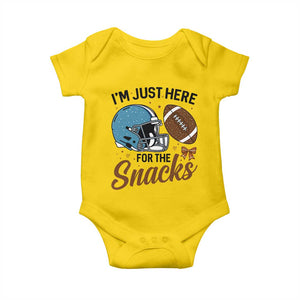 Im Just Here For The Snacks Baby Onesie Bow Football Lover TS12 Daisy Print Your Wear